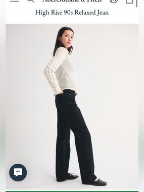 NWOT Abercrombie & Fitch High Rise 90’s Relaxed Black Jeans Size 27